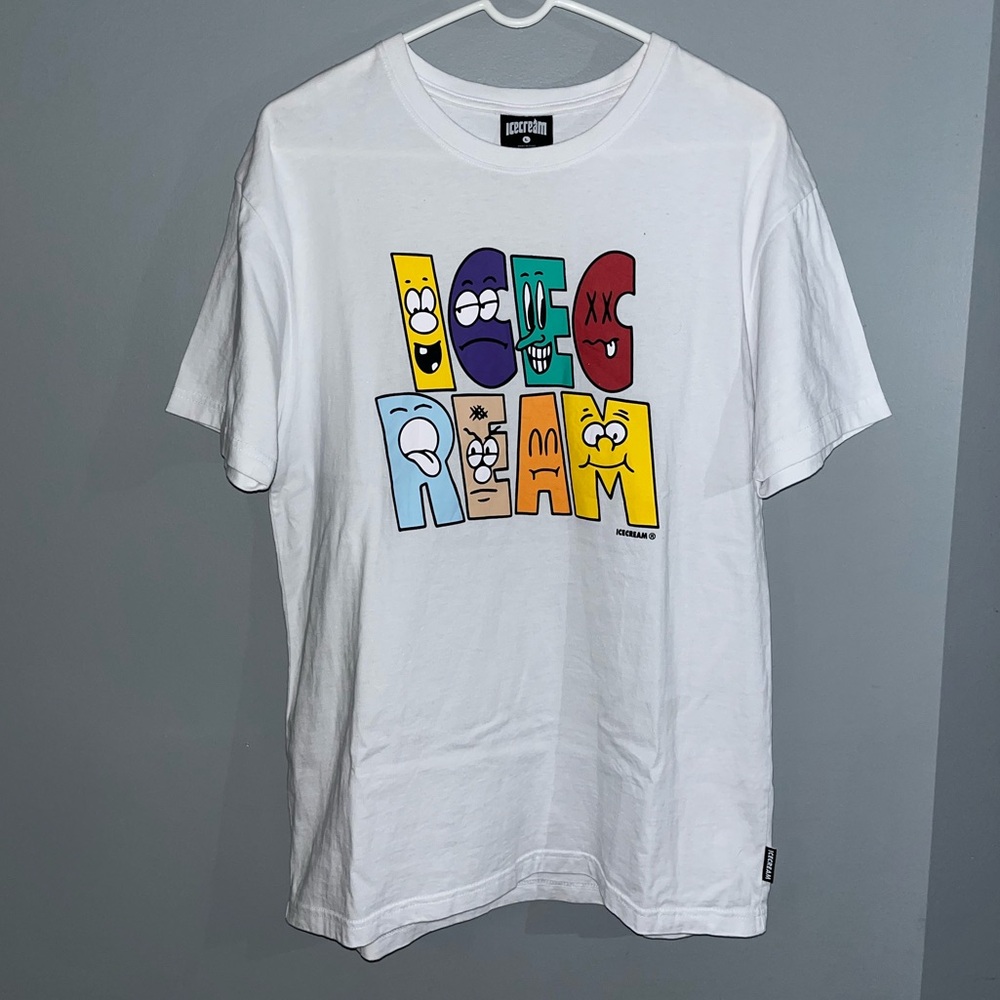 IceCream BBC White S/S T Shirt With Colorful Graphic Block Face Spellout Letters
